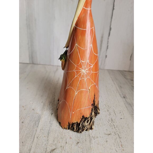 Orange spider web witch pumpkin unique Halloween home decor - Picture 9 of 10